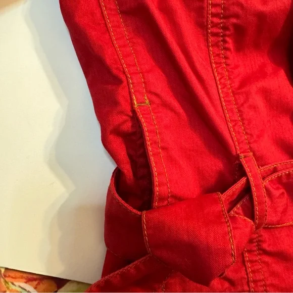 CAbi Red Belted Zip Front Utility Jacket Small - Picture 8 of 13